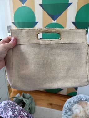 The Body Shop Natural Beige Canvas Clutch